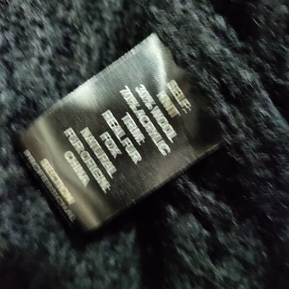 NWT Adrienne Landau Dark Green Real Fox Fur Collar Zipper Closure Knit Poncho OS - Picture 11 of 16